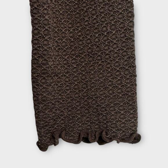 Garage Women's Brown Cropped Long Sleeve Turtleneck Medium - Picture 4 of 7